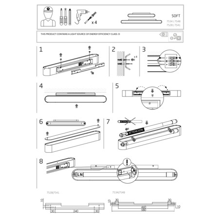 Lampa ścienna 7534 SOFT WALL LED 90X6 Grafitowy Nowodvorski