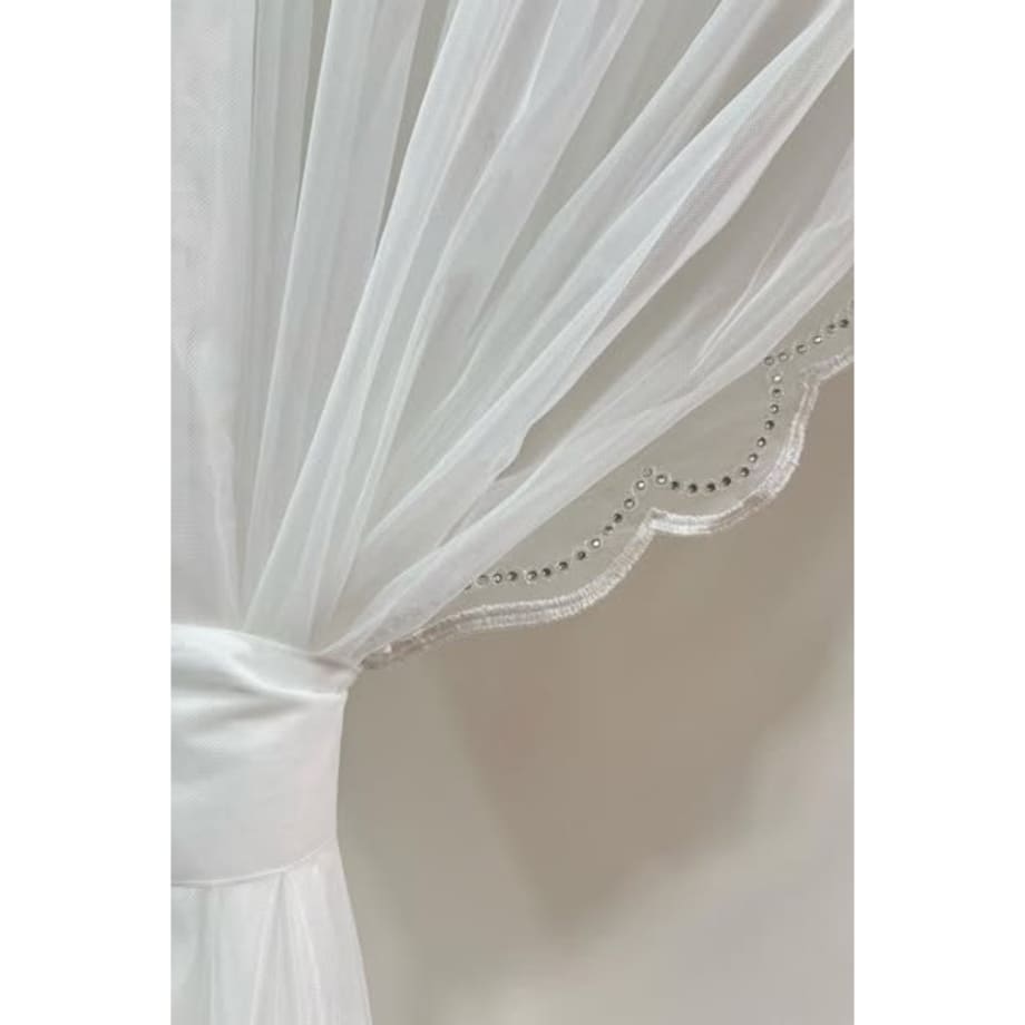 firana kryształowa z szyfonu "aurelia" | taśma 400x230 biała