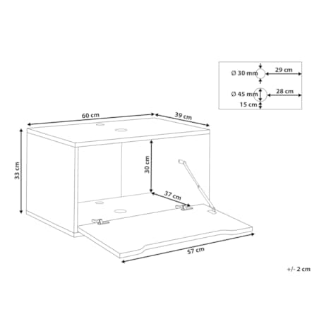 Wisząca szafka pod umywalkę PETROLINA 60 cm Czarny