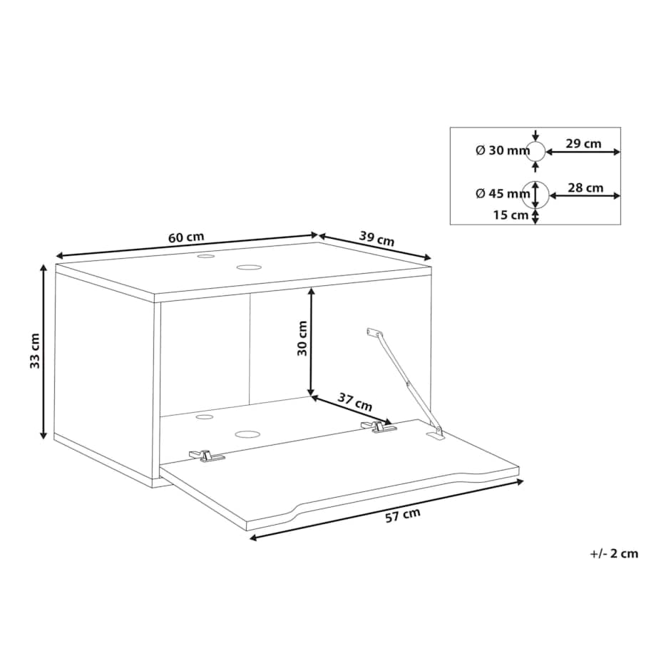 Wisząca szafka pod umywalkę PETROLINA 60 cm Czarny