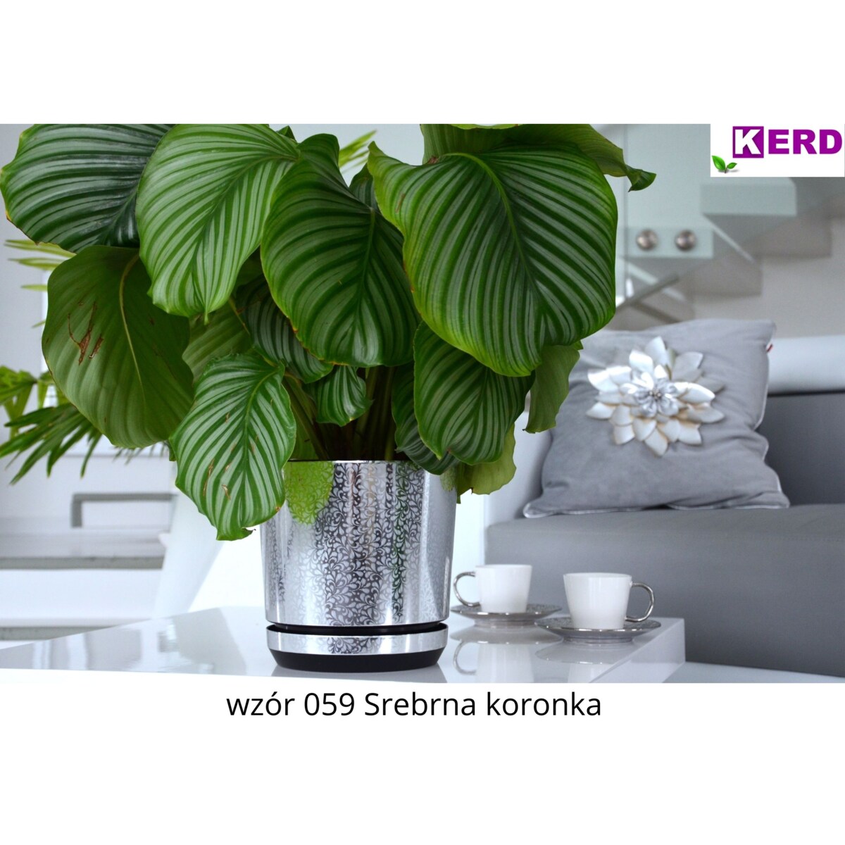 21 cm piękny wzór SREBRNA KORONKA kobieca motyw artystyczny elegancki glamour ekskluzywna wyrafinowana