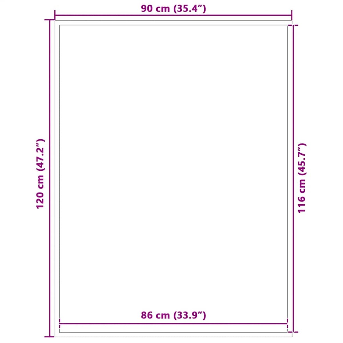 vidaXL Wycieraczka Czarna 90x120 cm