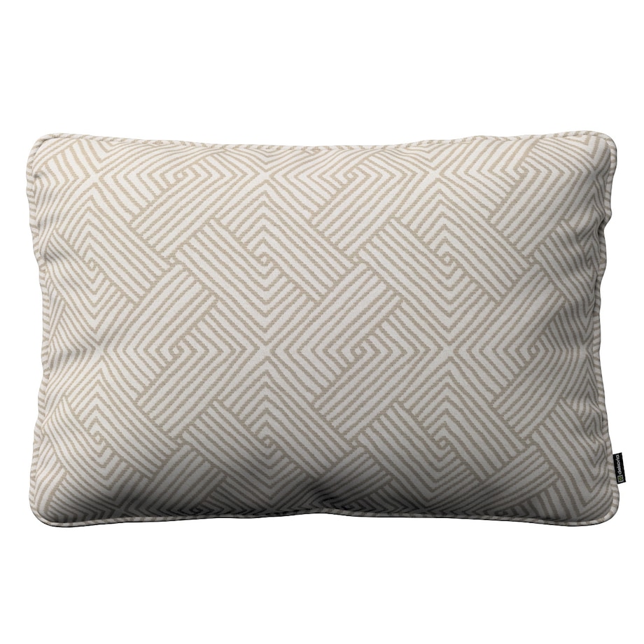 Poszewka Gabi na poduszkę prostokątna 60x40 beżowo-kremowe geometryczne wzory