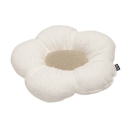 Poduszka kwiatek Mia II XXL, biały, 100 cm, Boucle