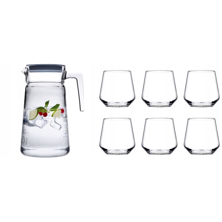 DZBANEK 2L + 6 SZKLANEK NA NAPOJE WODĘ PASABAHCE zestaw na prezent ogrodowy