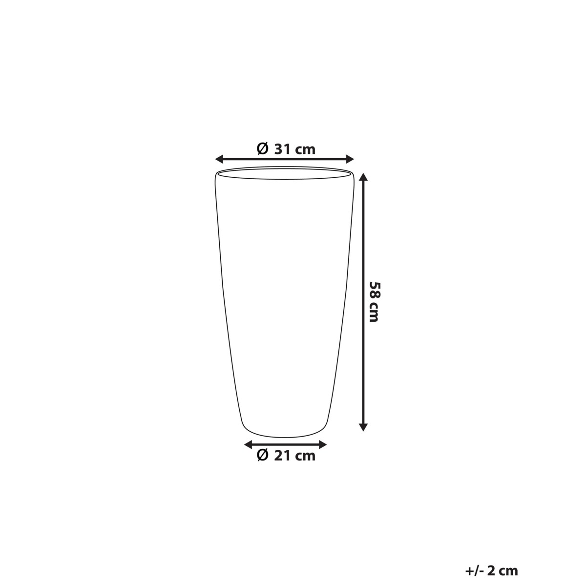 Doniczka ABDERA Kamień 31 cm Jasnobeżowy