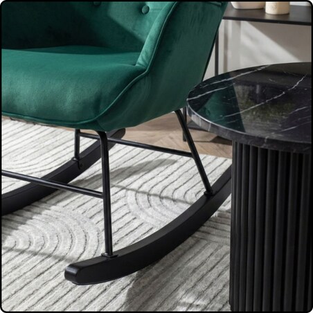 Fotel bujany tapicerowany welur wygodny wypoczynkowy uszak salon zielony