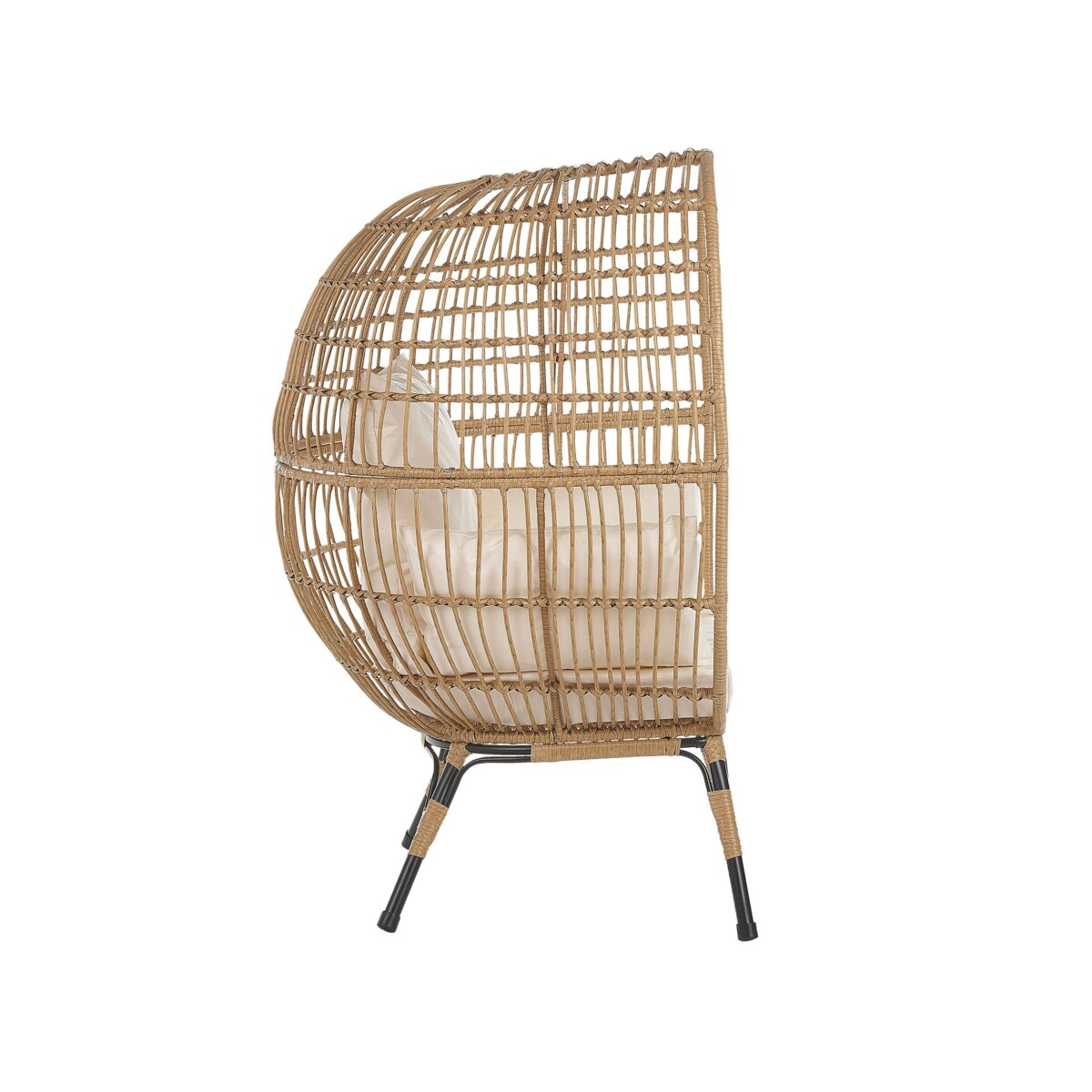 Fotel kokon z technorattanu naturalny VEROLI