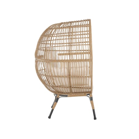 Fotel kokon z technorattanu naturalny VEROLI