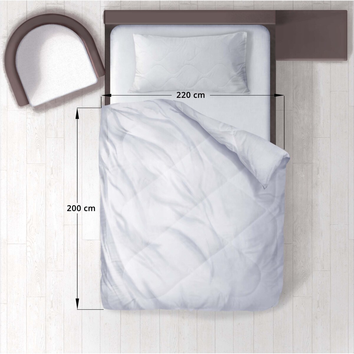 Kołdra Antyalergiczna Całoroczna Haftowana Silikon 200X220 Cm Biała