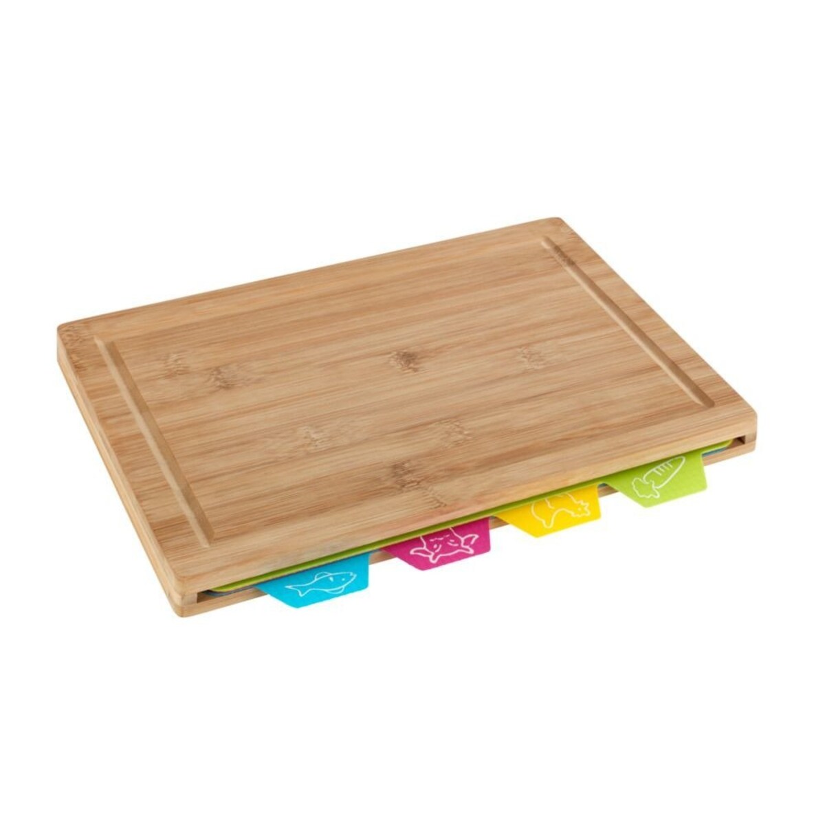 Zestaw desek do krojenia BELLA, 4 blaty do ryb/mięsa/wołowiny/warzyw, WENKO