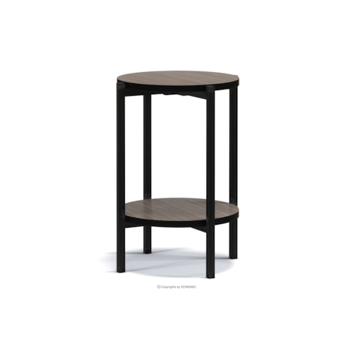 KONSIMO GERIS Wysoki stół z półką w stylu loft, ciemny dąb