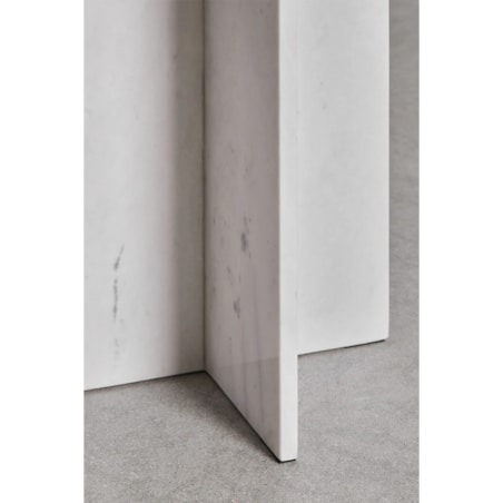 Stolik pomocniczy, biały marmur Banswara, Ø35 cm, Mencia