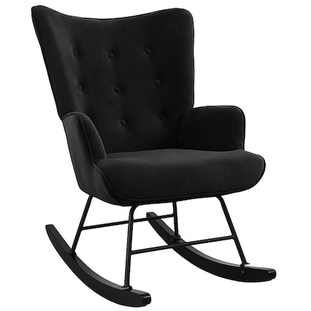 Fotel bujany tapicerowany welur wygodny wypoczynkowy uszak salon czarny