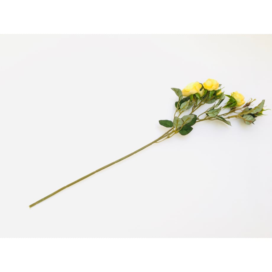GAŁĄZKA RÓŻA żółta stroika bukietu sztuczna wiązanka pączki liście święta