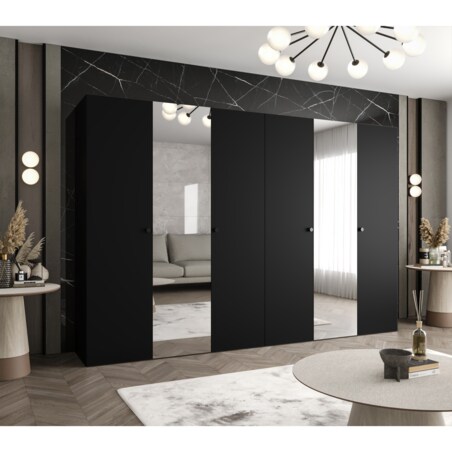 Szafa uchylna otwierana PARMA 2 300 wys. 202 cm Czarny + u. Czarny