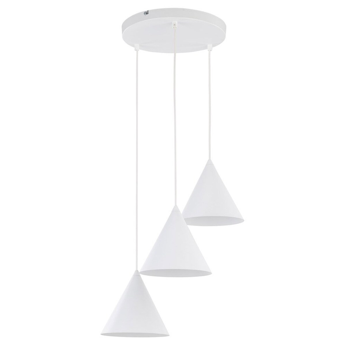 Lampa wisząca TK Lighting CONO WHITE 10012 biała 3xE27 regulowana wysokość 140 cm metalowa