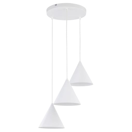 Lampa wisząca TK Lighting CONO WHITE 10012 biała 3xE27 regulowana wysokość 140 cm metalowa