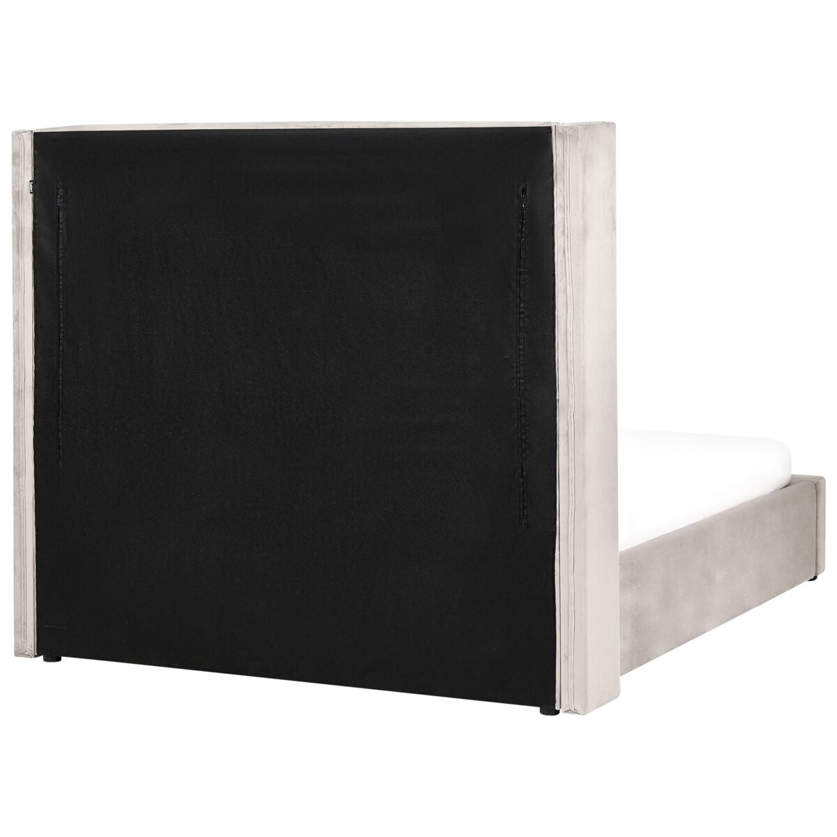 Łóżko z pojemnikiem Welur LUBBON 140 x 200 cm Beżowoszary