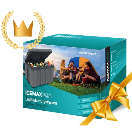 Lodówka turystyczna samochodowa Berdsen Icemax 50A 12V/230V USB 50L szara