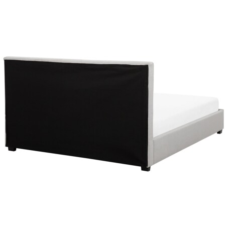 Łóżko z szufladami tapicerowane 180 x 200 cm jasnoszare LA ROCHELLE