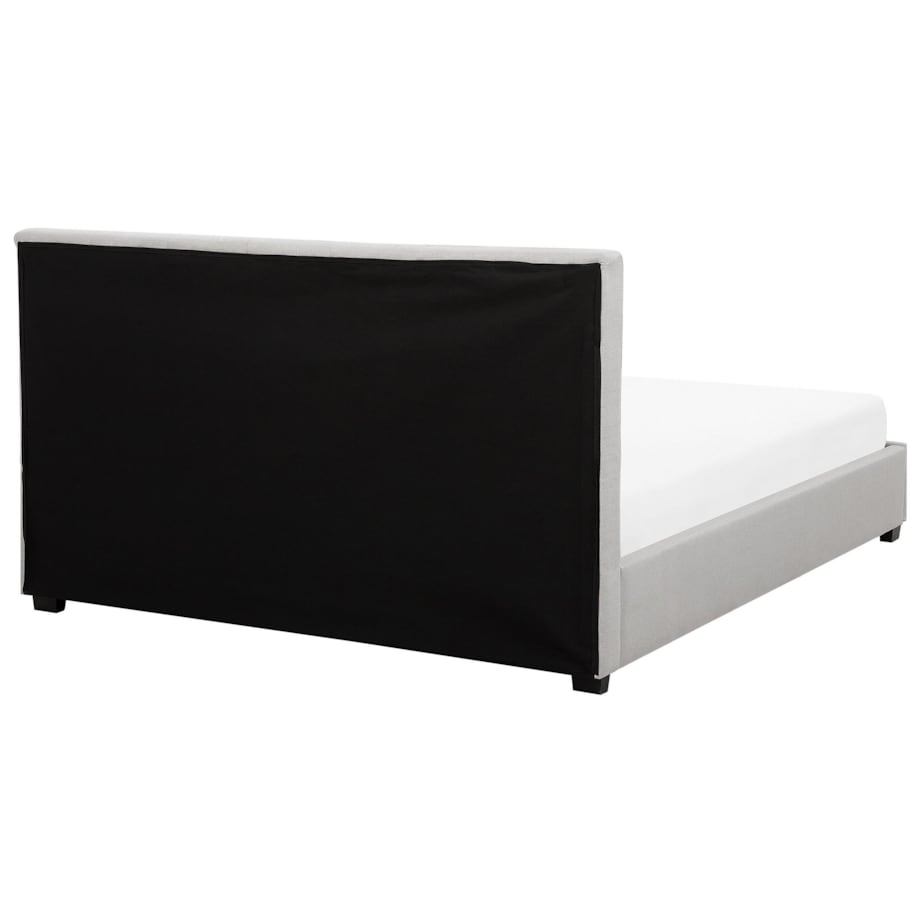 Łóżko z szufladami tapicerowane 180 x 200 cm jasnoszare LA ROCHELLE