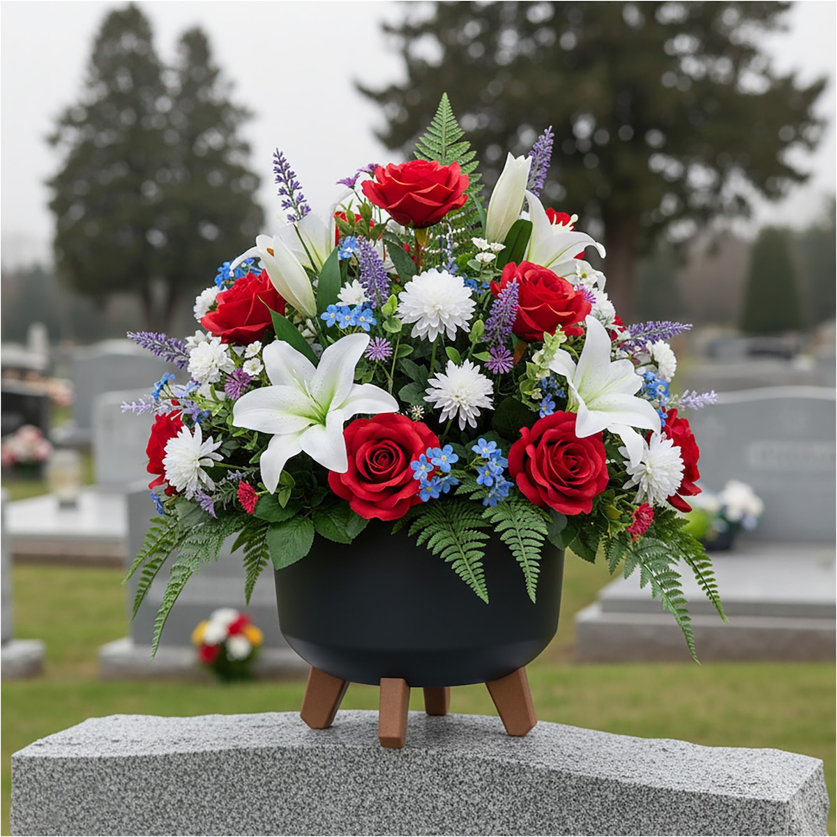 Donica Na Cmentarz Misa Na Nóżkach Doniczka Na Wszystkich Świętych 23,8 Cm Gracia Standard