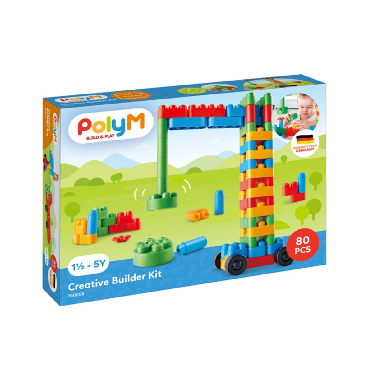 Miękkie Klocki Konstrukcyjne Zestaw Kreatywny Pojazdy Budowlane 80 el. 18m+ PolyM