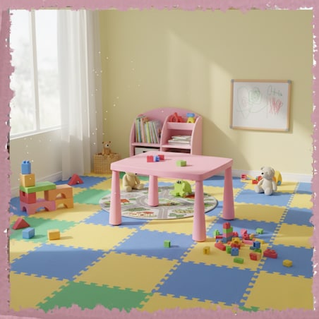 Stolik dla dzieci różowy plastikowy do pokoju dziecka dziecięcy