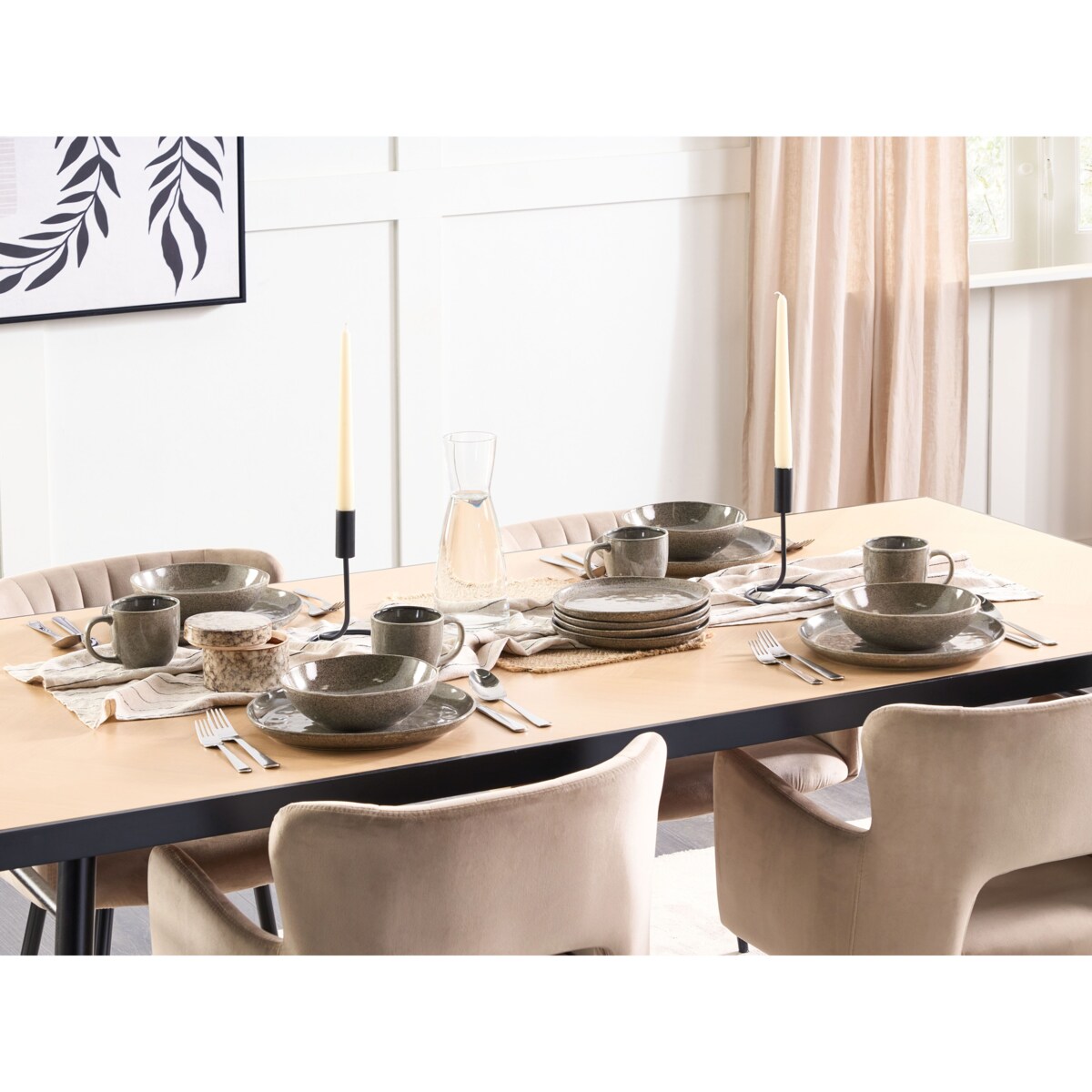 Zestaw 8 głębokich talerzy COSTMARY Kamionka Szary