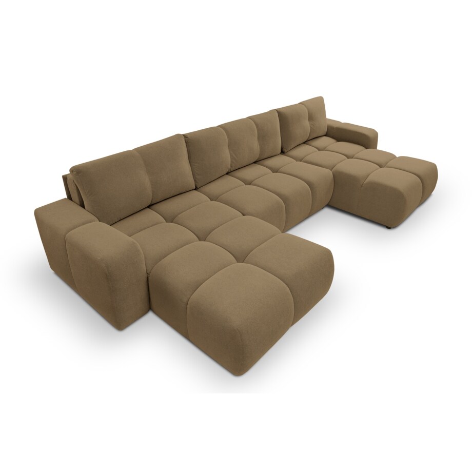 Nowoczesny Narożnik U SOHI z funkcją spania, Curio 20 - Brązowy