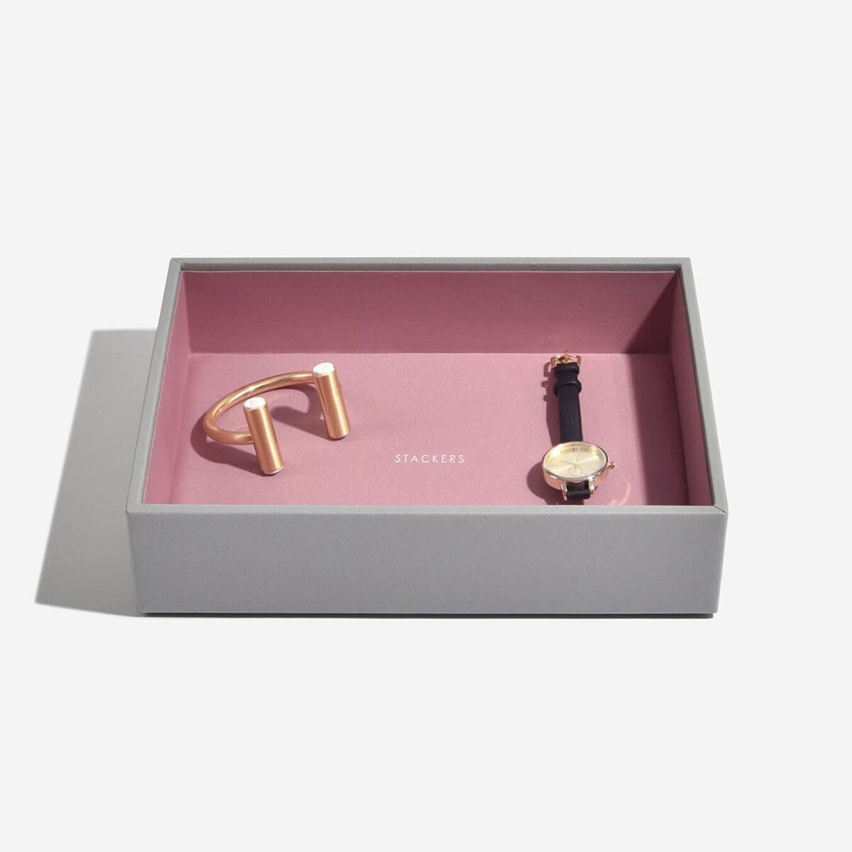 Szkatułka na biżuterię Stackers pięcioelementowa classic szaro-różana