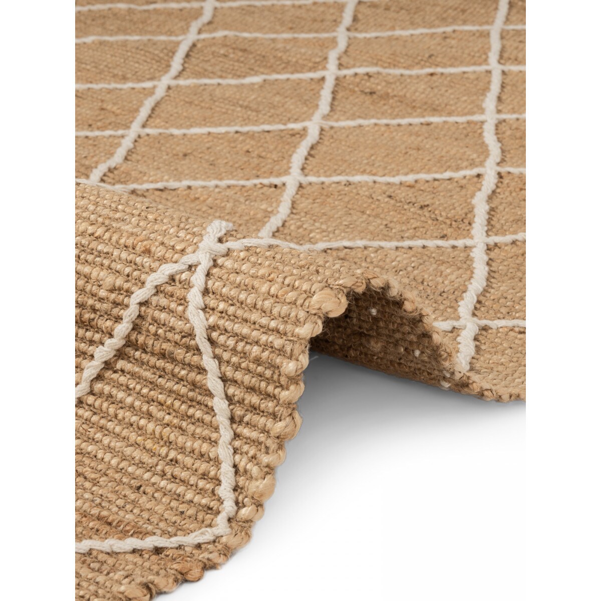 Dywan jutowy boho do salonu 160x230cm, naturalny beżowy dywan z juty