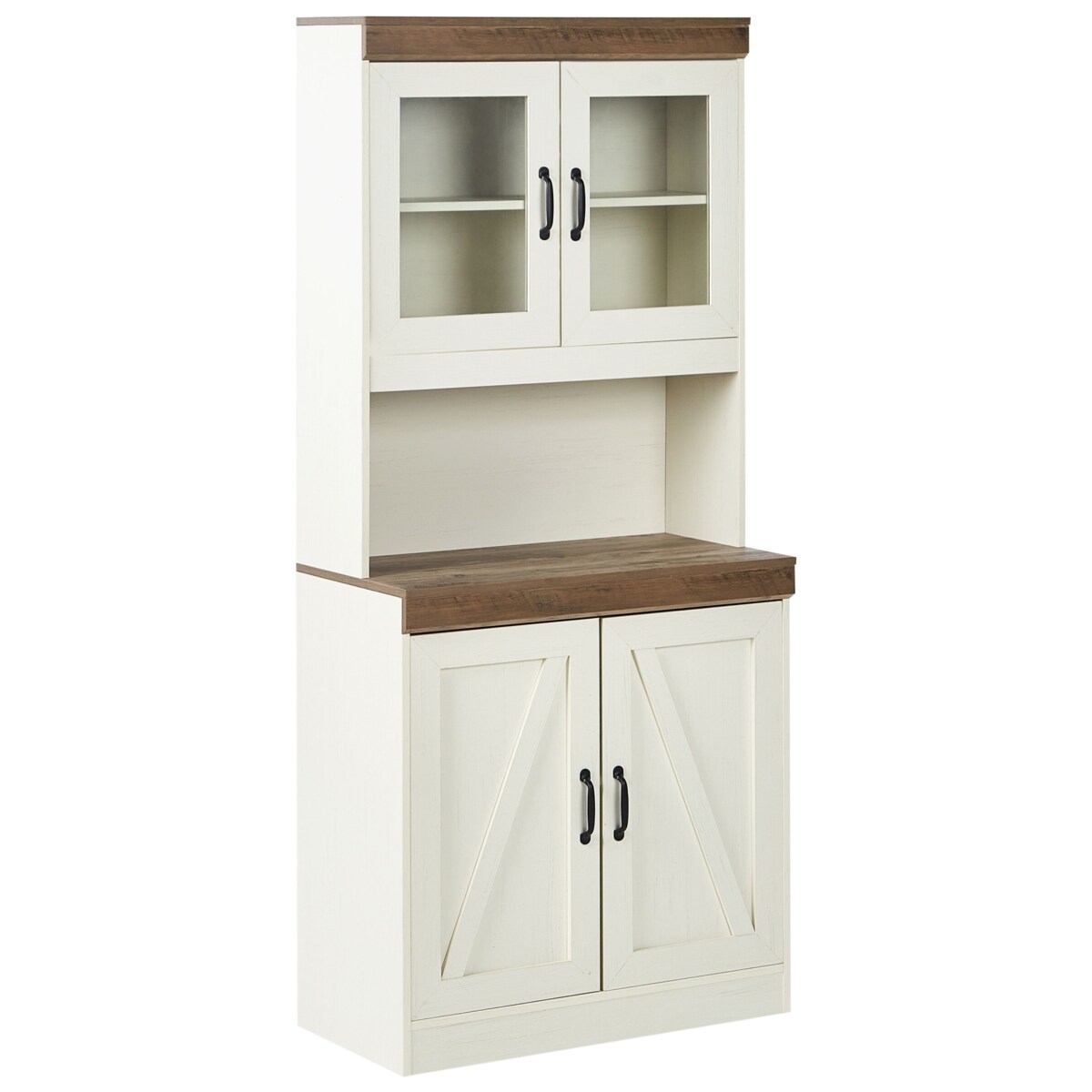 Szafka ze szklanymi drzwiami KALBARRI 80 cm 39 cm Złamana biel