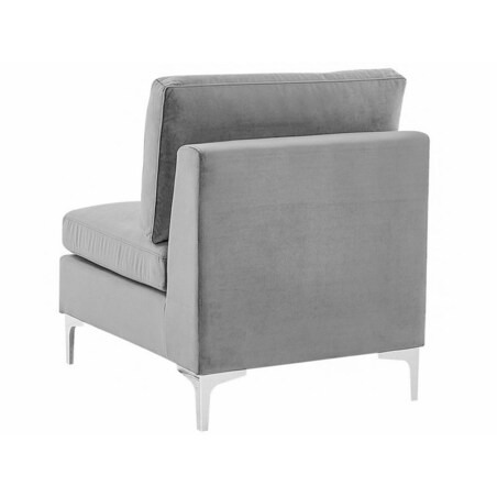 Sofa modułowa 3-osobowa z otomaną welurowa szara EVJA