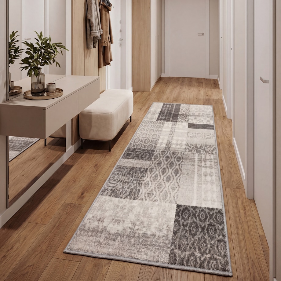 Chodnik Antypoślizgowy Vita 80x150 cm Patchwork Beżowy