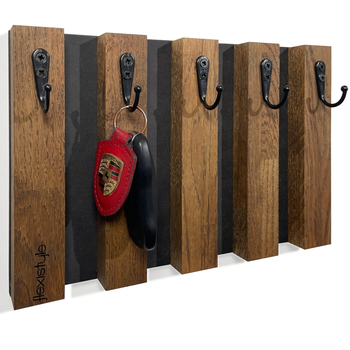 Drewniany wieszak na klucze Lamele 30cm brązowy