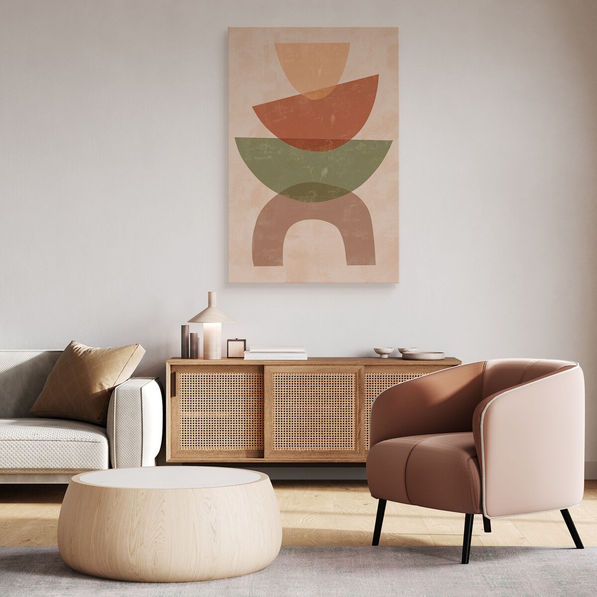 Obraz Abstrakcyjne Kolorowe Skałki Kamyszki Boho 30x40cm