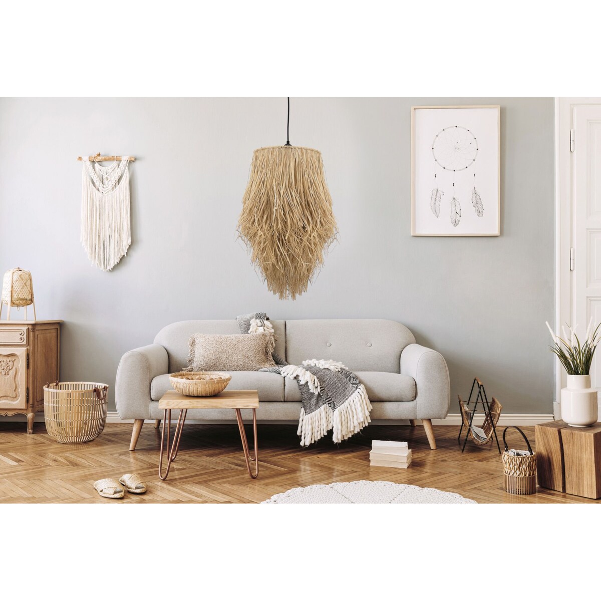 Lampa wisząca Boho naturalna APP1322-1CP