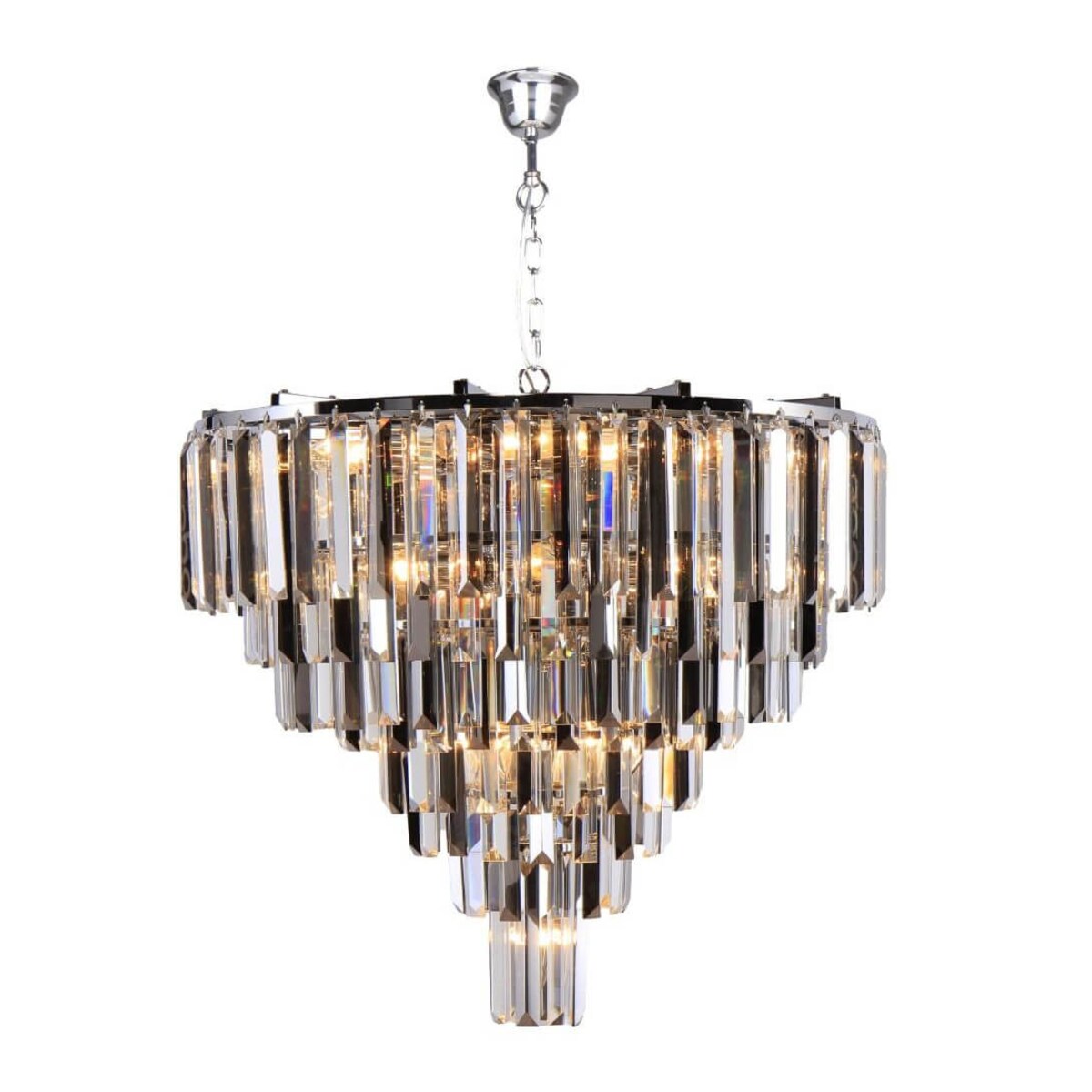 Lampa wisząca glamour Versailles 17701/20 Zumaline kryształowa przydymiona chrom