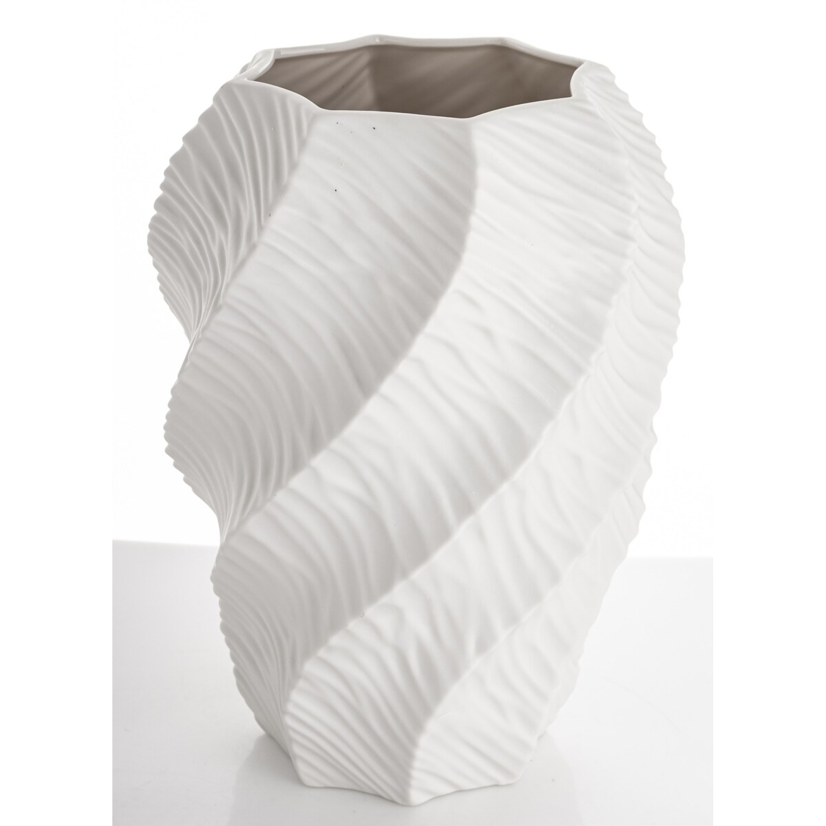Wazon porcelanowy 35,5x17x12 cm TWISTER biały