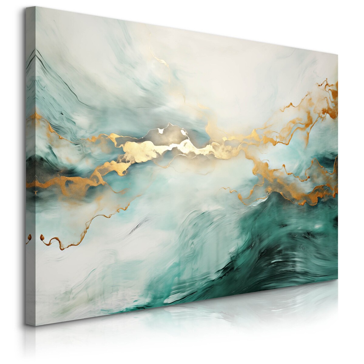 Obraz Na Płótnie Do Salonu Abstrakcja Zielony Marmur Styl Glamour 120x80cm