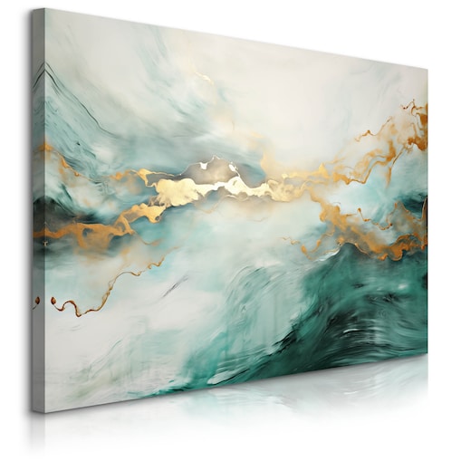 Obraz Na Płótnie Do Salonu Abstrakcja Zielony Marmur Styl Glamour 120x80cm