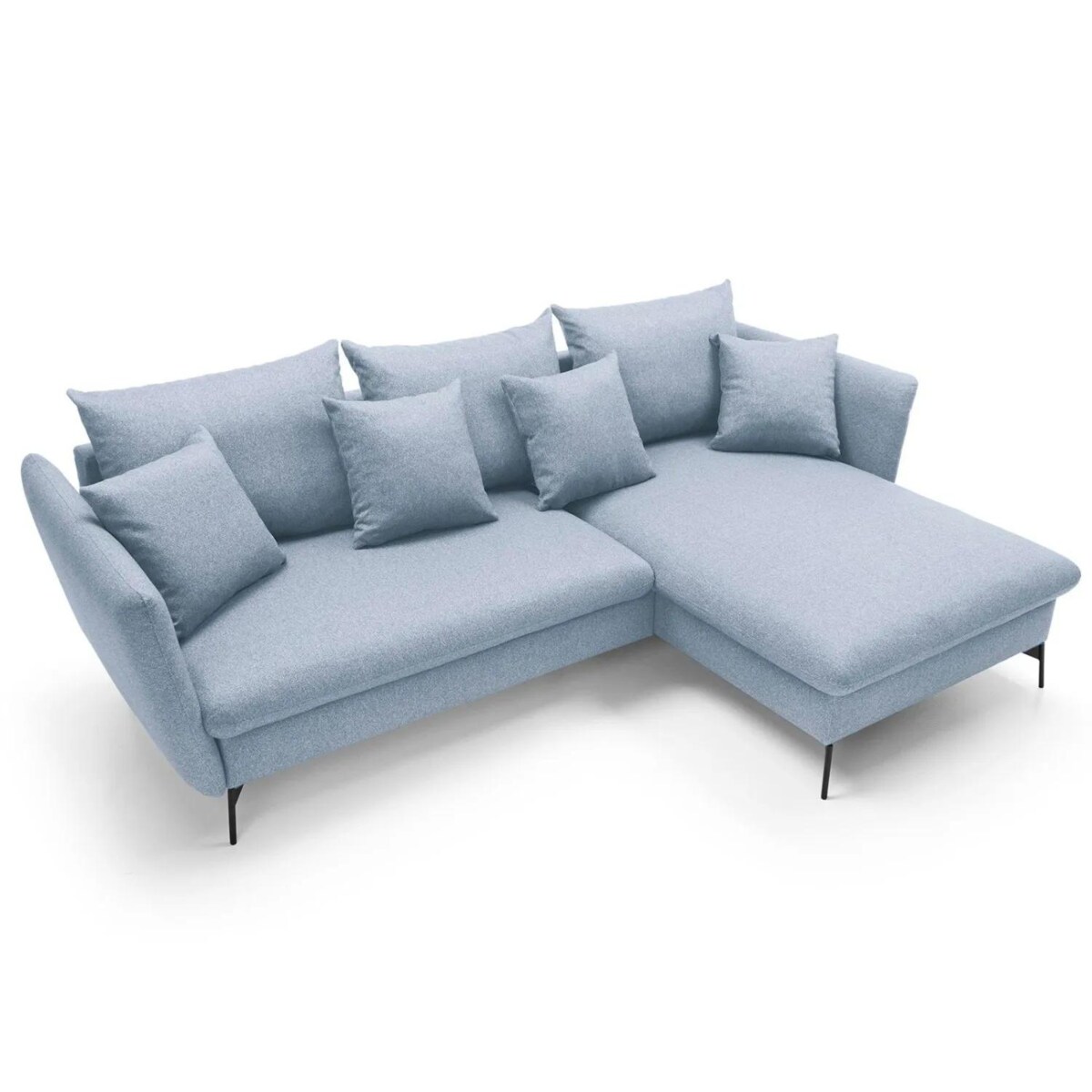 Narożnik z funkcją spania LINDA niebieski prawy/lewy