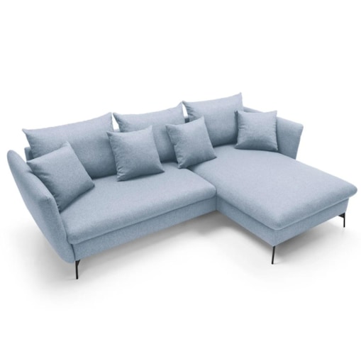 Narożnik z funkcją spania LINDA niebieski prawy/lewy