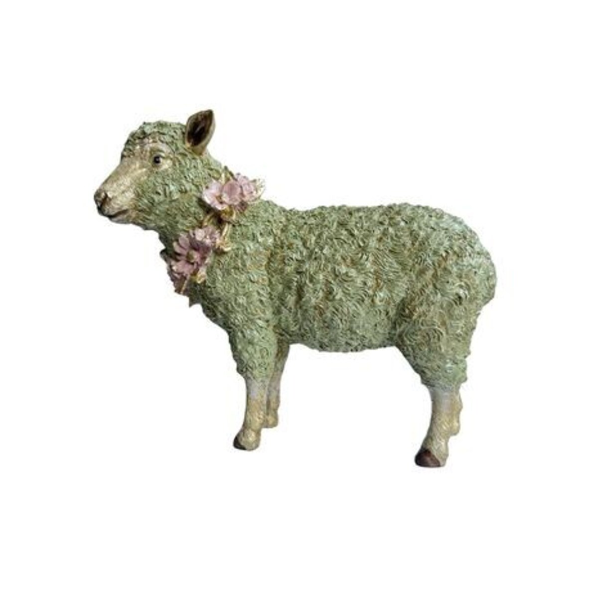 Figurka ceramiczna - zielony baranek 24,5x28x10 cm