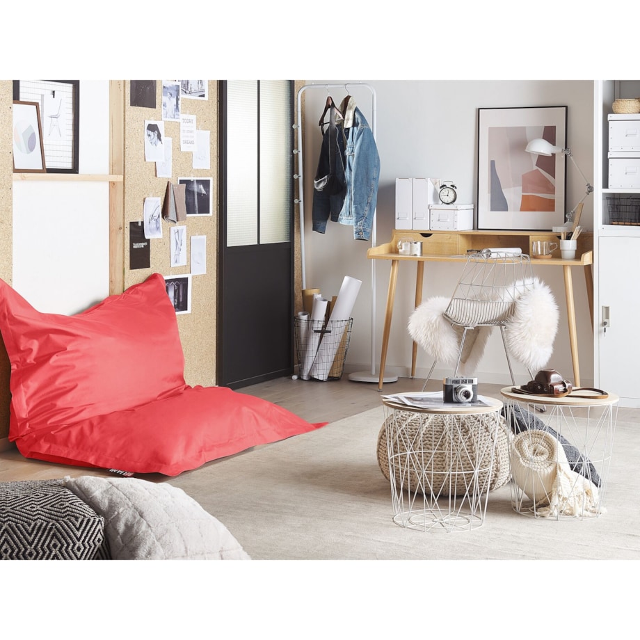 Pufa worek 140 x 180 cm czerwony FUZZY