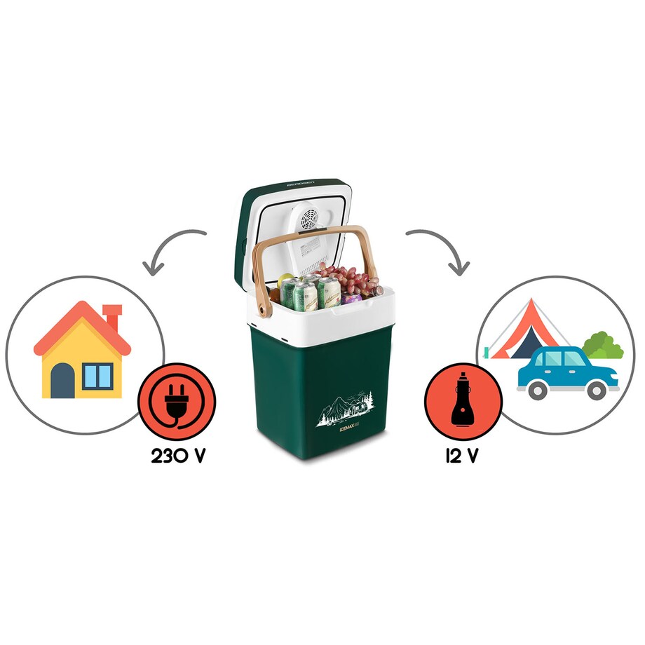 Lodówka turystyczna samochodowa Berdsen Icemax 29L zielona 12V/230V USB funkcja grzania