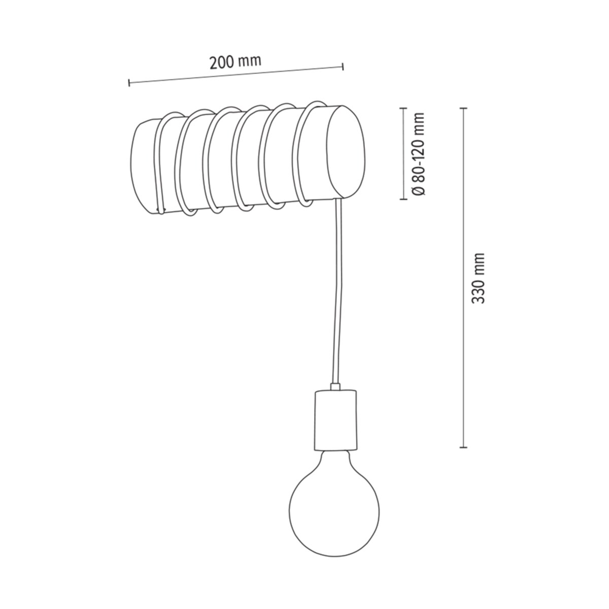 Drewniany Kinkiet BRITOP Lighting Trabo 1xE27 Max.25W Sosna Szara FSC z Dodatkiem Czerni, Polski Producent, 1 szt.