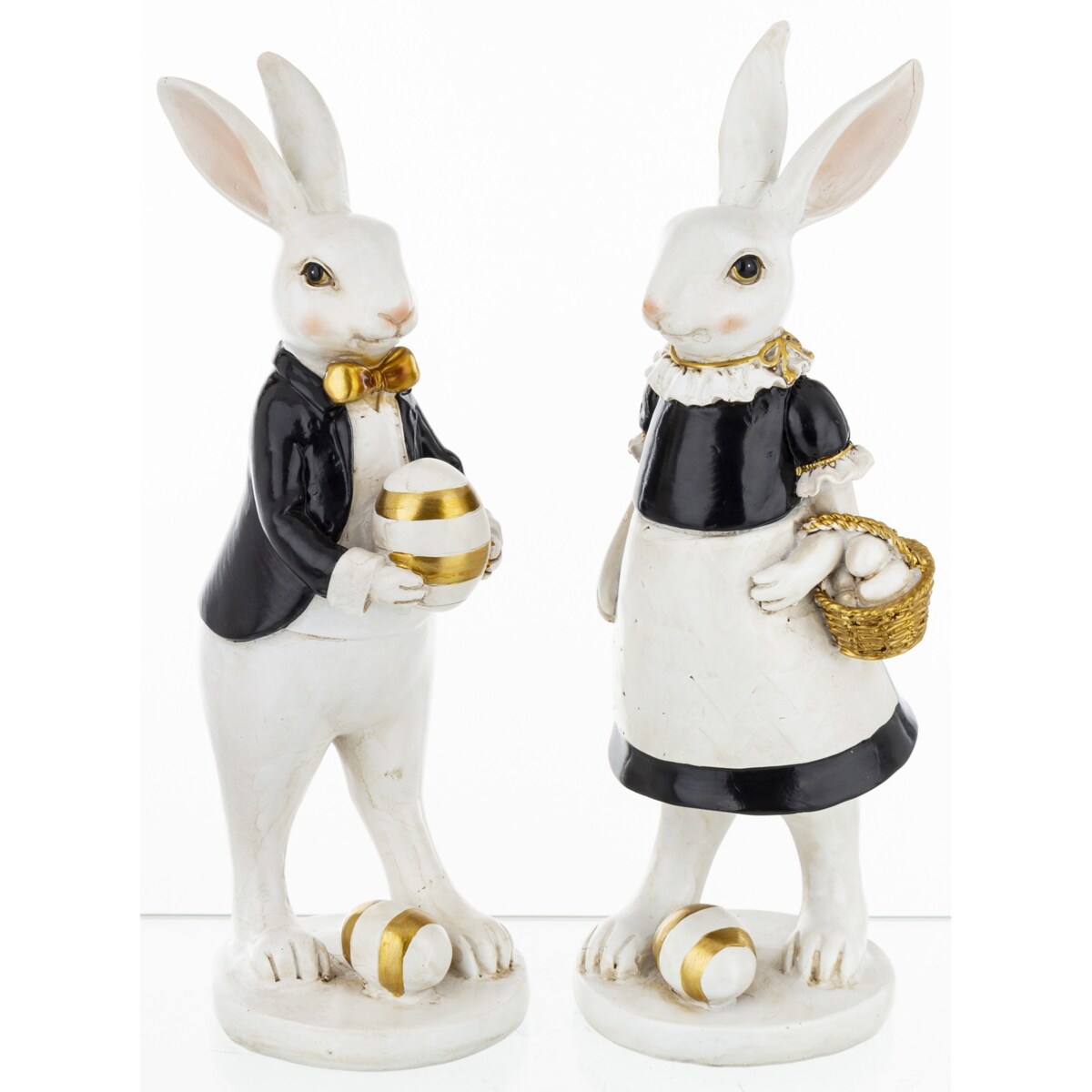 Dekoracja z ceramiki 13,5x9,5x9,5 cm JAJO - II small z królikiem